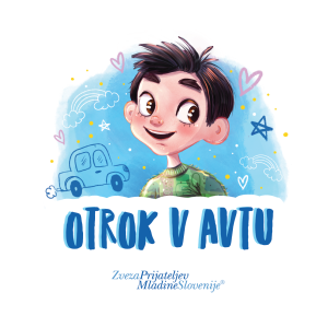 Nalepka otrok v avtu: deček z nasmehom