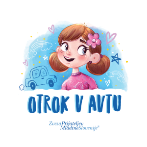 Nalepka otrok v avtu: deklica z nasmehom